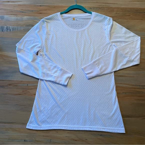 Carhartt Women’s Large long sleeve knit jersey shirt base layer scrub undershirt - Picture 3 of 10